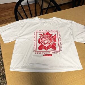 brand new band tee, cropped, oversized